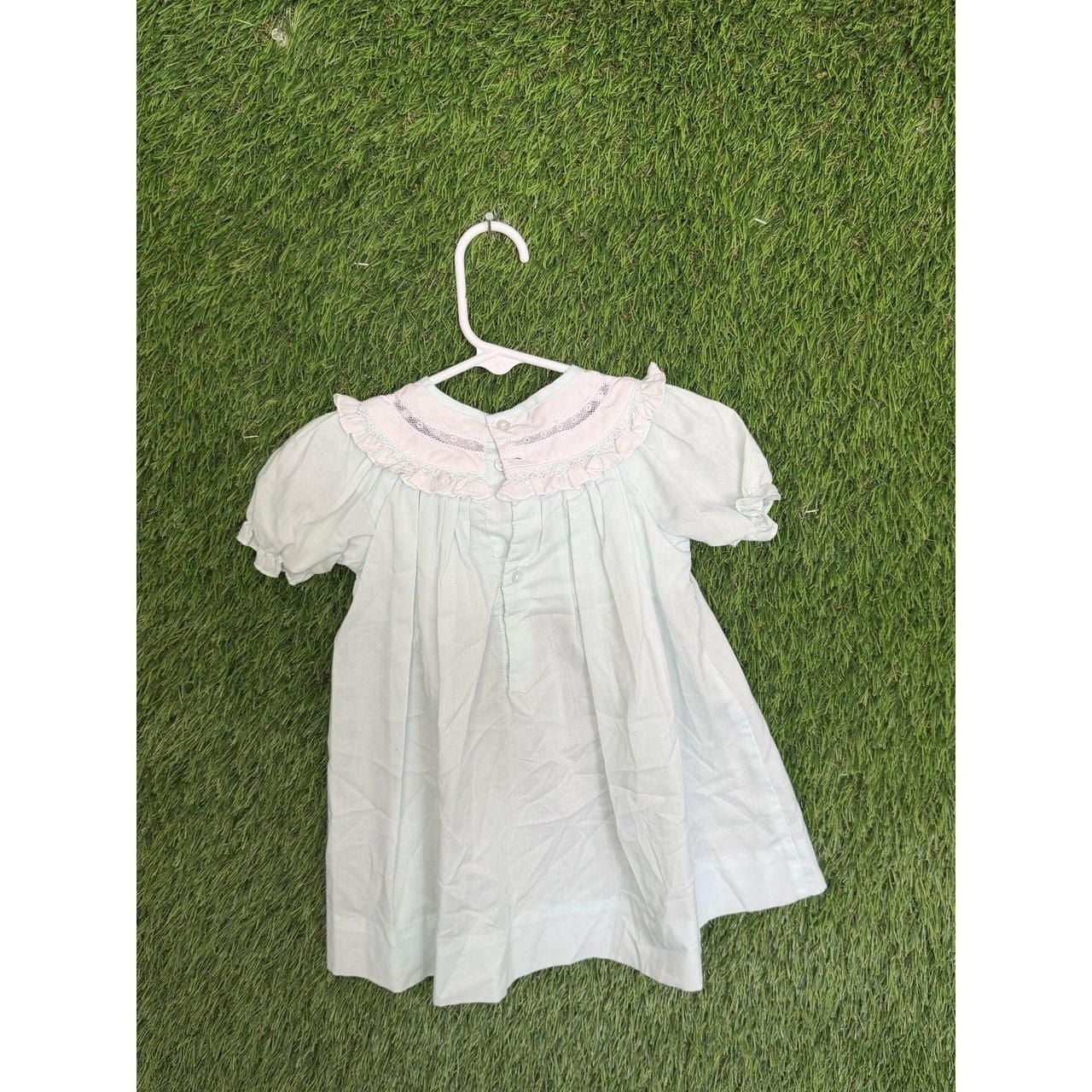 Petit Ami Hand Embroidered Dress 9 MOS Light Blue 3
