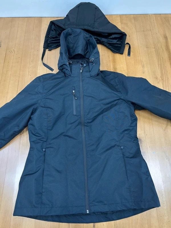 Port Authority Black Insulated Hooded Winter Jacket 2