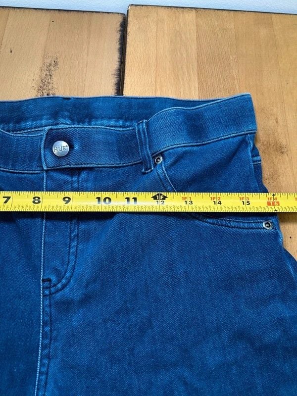 HUE Dark Blue Denim Skinny Jeggings Size L 4