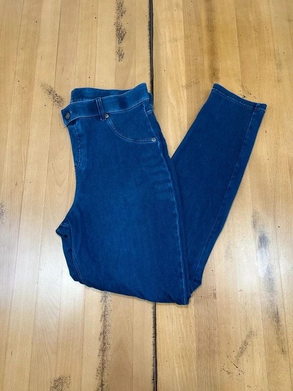 HUE Dark Blue Denim Skinny Jeggings Size L 6