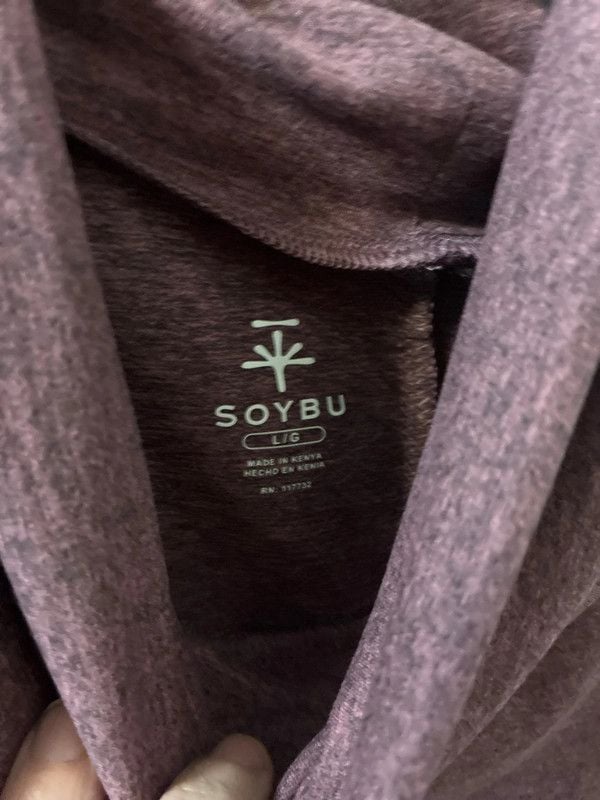 Women’s large nwt Soybu long sleeve purple funnel neck shirt thumb holes 4