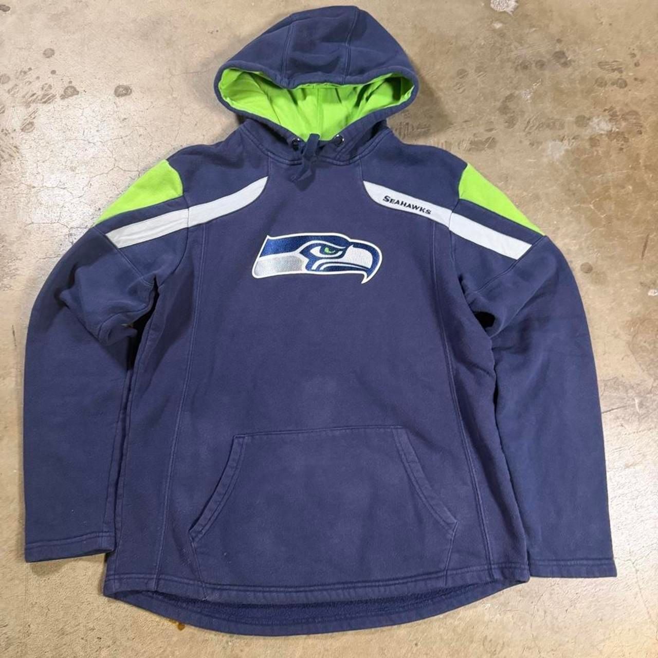 NFL Seattle Seahawks Hoodie Size M Blue Neon Green Sweatshirt 2