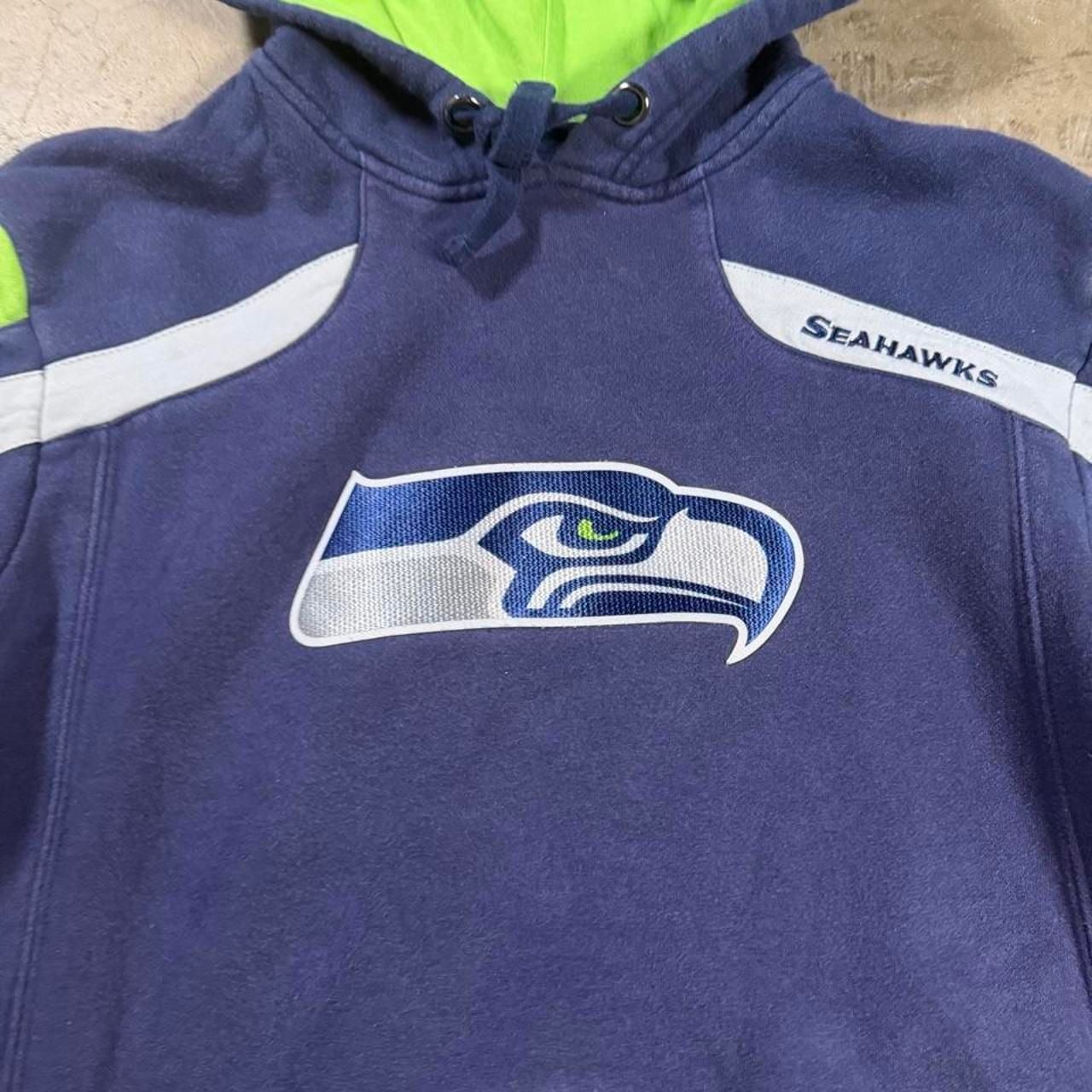 NFL Seattle Seahawks Hoodie Size M Blue Neon Green Sweatshirt 3