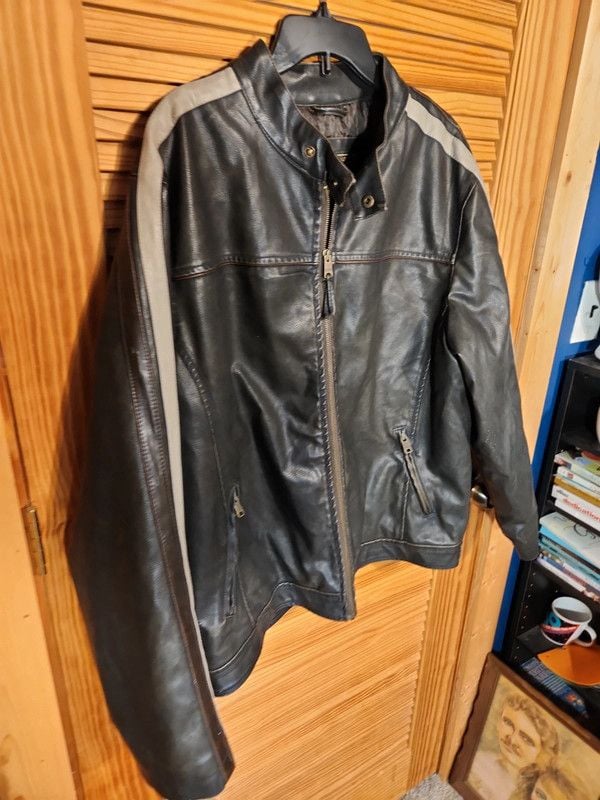 Vintage Arizona Jean Co. Moto Jacket Men's XL | Dark Brown Cafe Racer with Sleeve Stripes Y2K 6