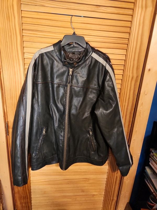 Vintage Arizona Jean Co. Moto Jacket Men's XL | Dark Brown Cafe Racer with Sleeve Stripes Y2K 8
