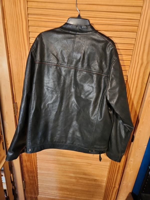 Vintage Arizona Jean Co. Moto Jacket Men's XL | Dark Brown Cafe Racer with Sleeve Stripes Y2K 10