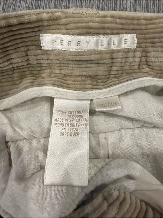 Perry Ellis Men's Tan Corduroy Pleated Trousers 8