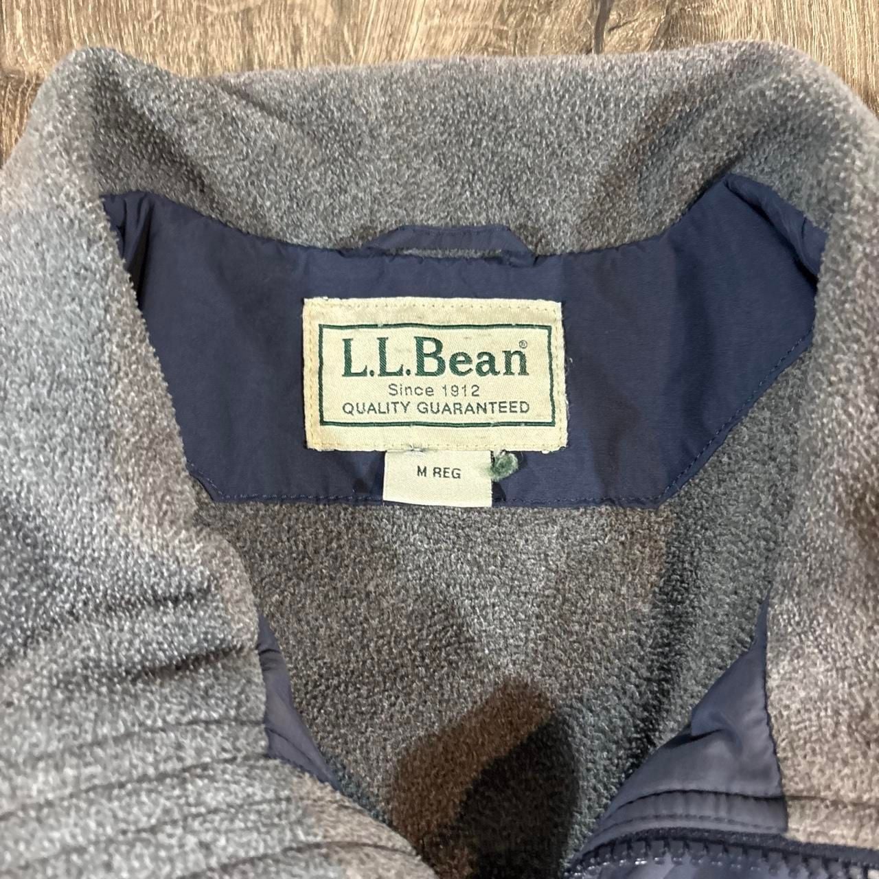 L.L. Bean Vintage Fleece Lined Jacket Size M Reg Blue Full Zip 4