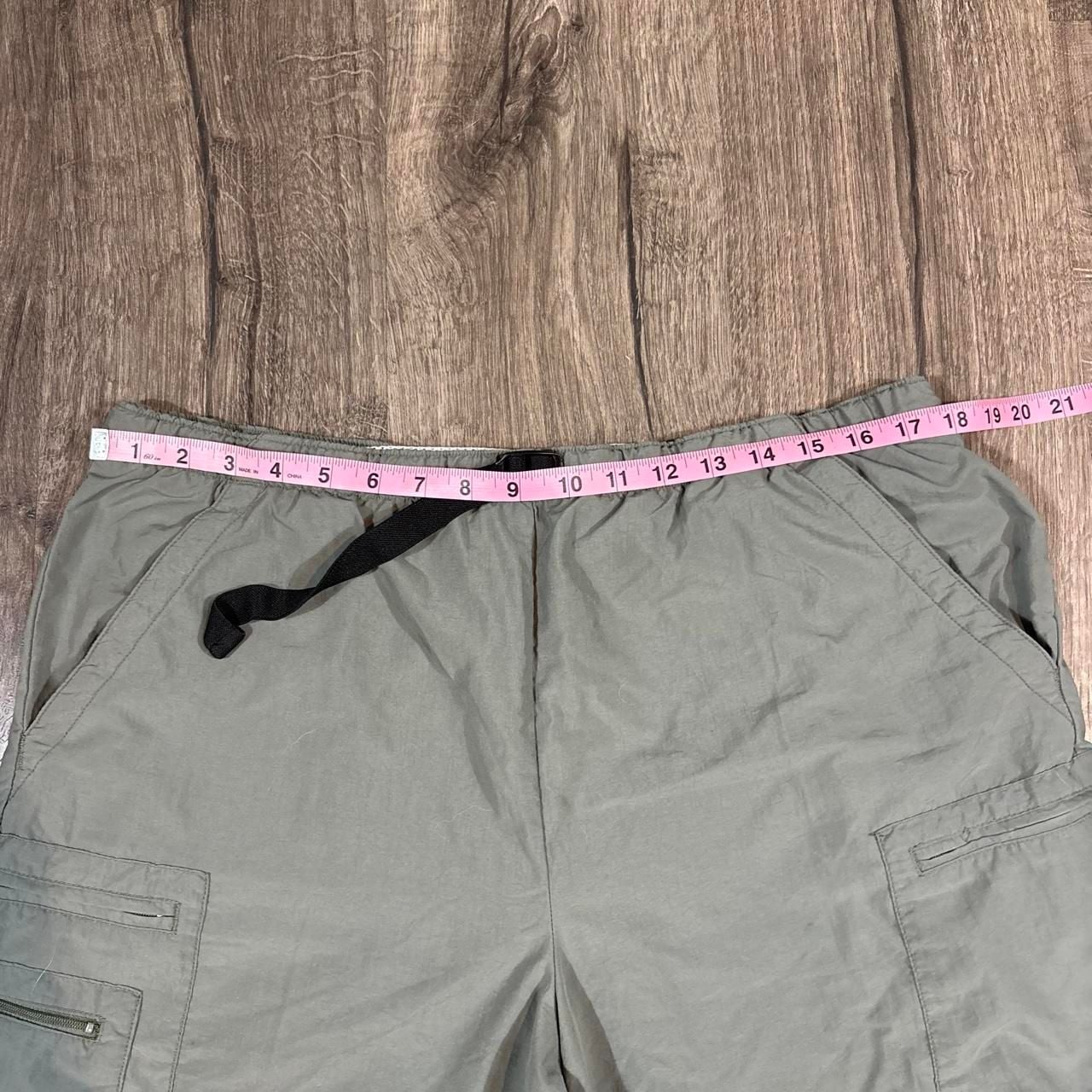Columbia Cargo Shorts Size M Vintage Olive Green Nylon Hiking Y2K 5