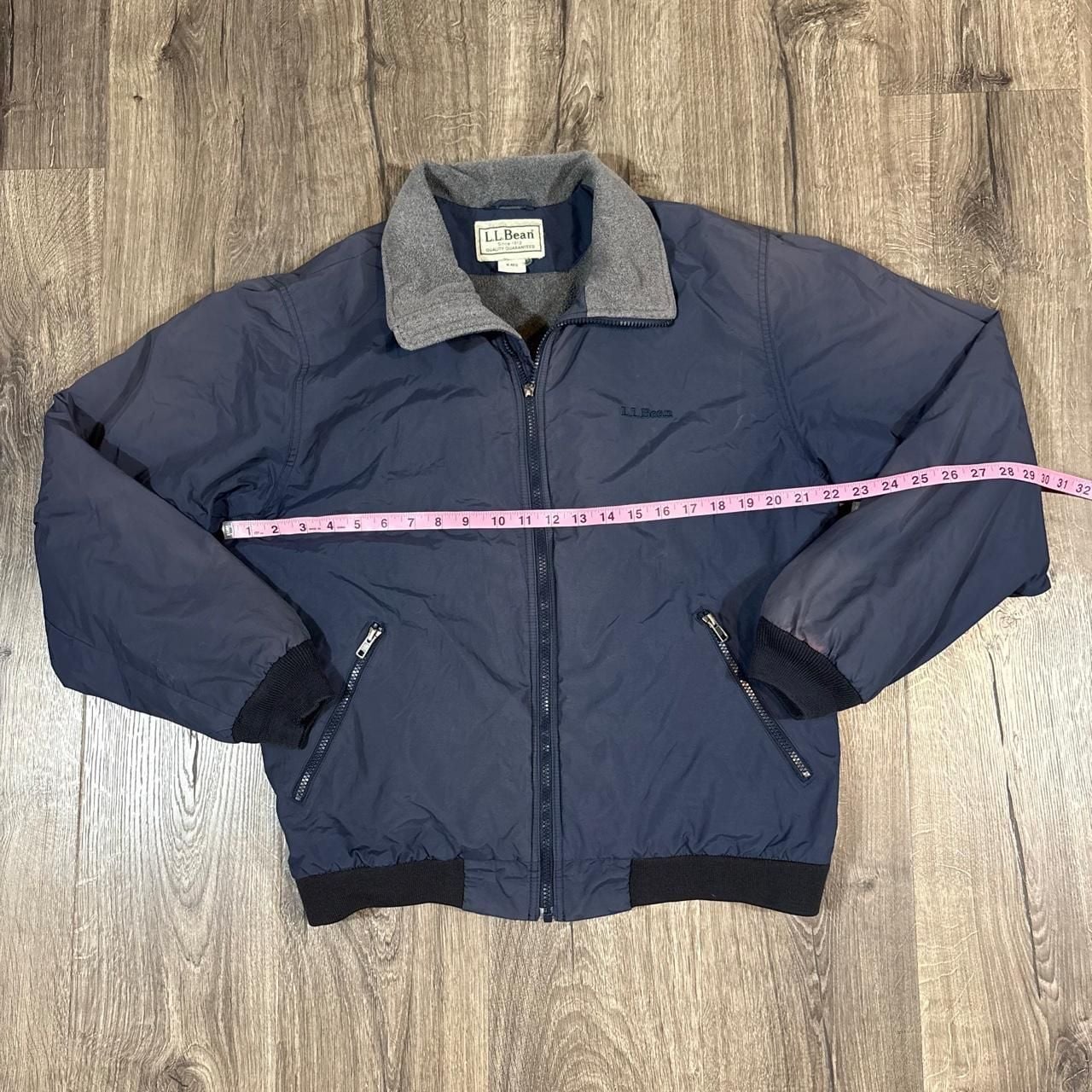 L.L. Bean Vintage Fleece Lined Jacket Size M Reg Blue Full Zip 7