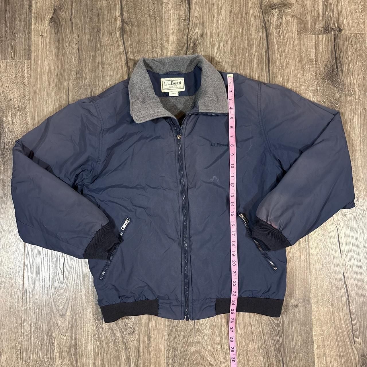 L.L. Bean Vintage Fleece Lined Jacket Size M Reg Blue Full Zip 8