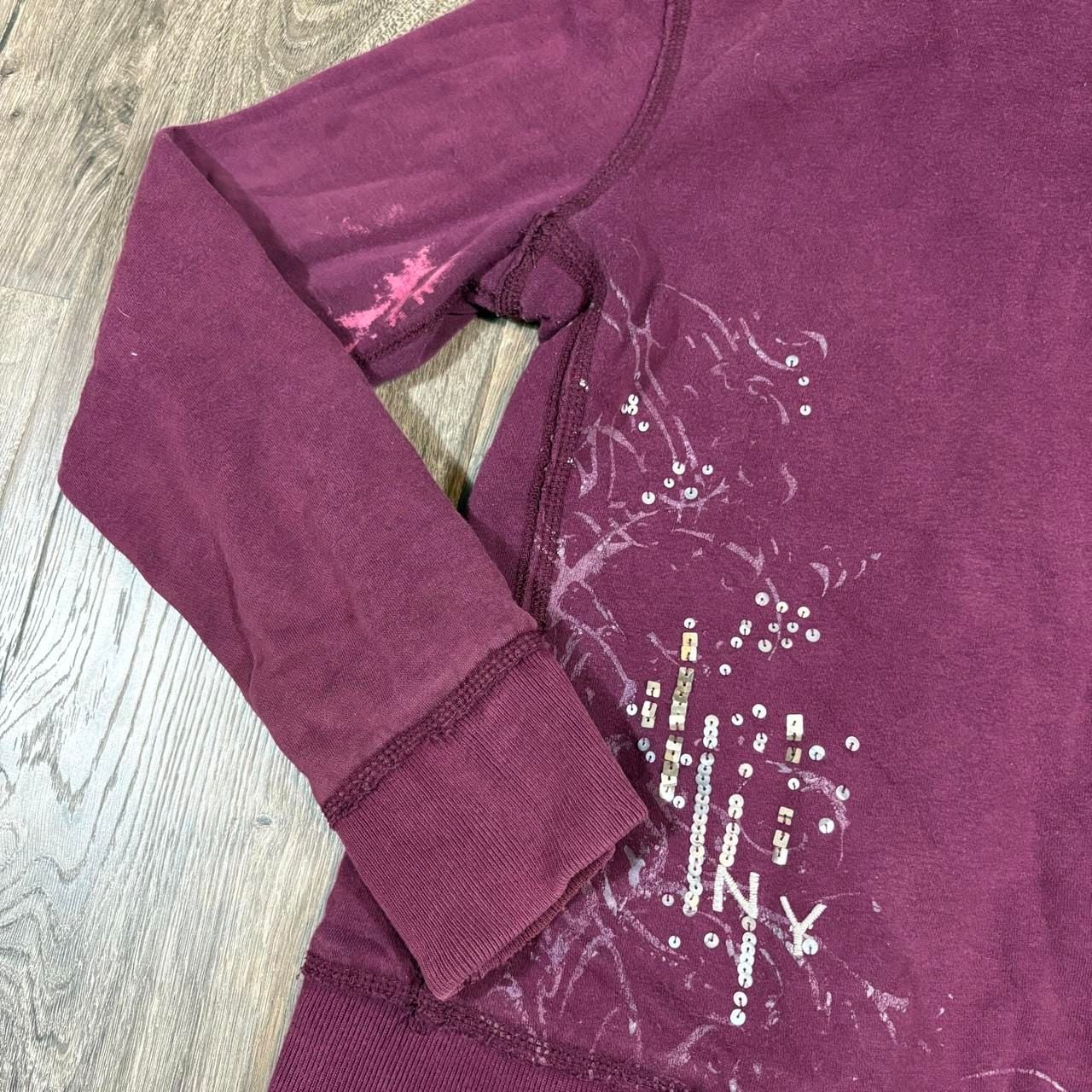 Aeropostale A87 Fur Lined Zip Up Hoodie Size M Maroon Y2K 6