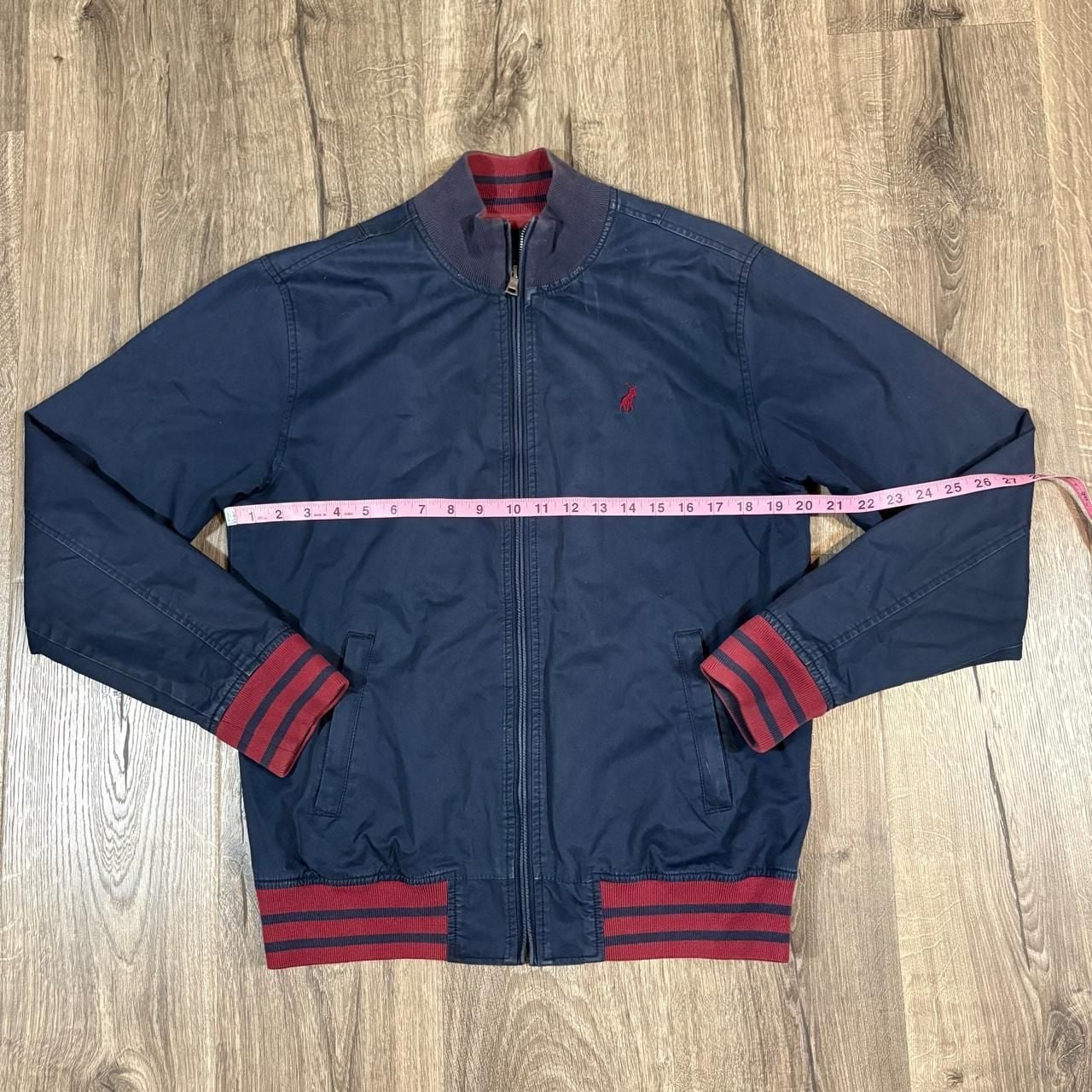 Polo Ralph Lauren Bomber Jacket Size M Navy Red Full Zip 8