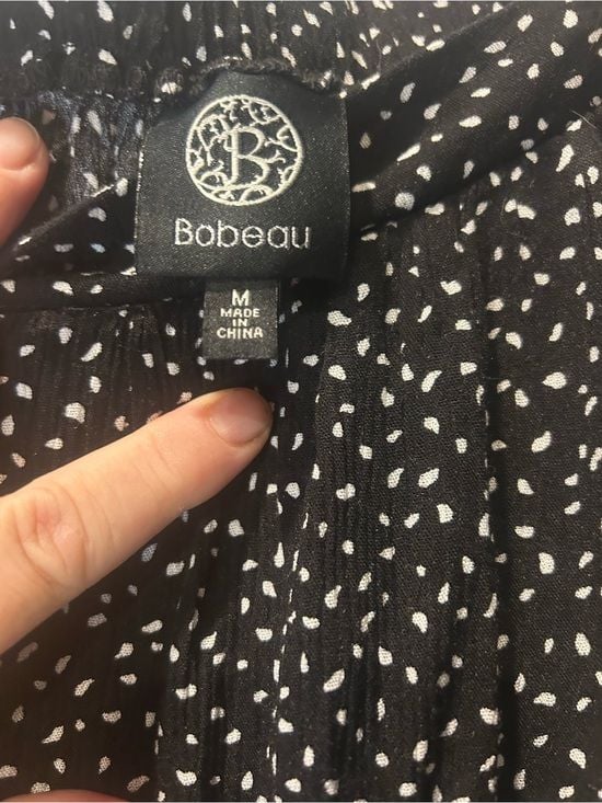 Bobeau Black White Speckled Maxi Skirt Women’s M Flowy Boho Fall 4