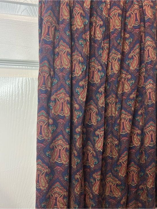 Vintage Lee Davidson Paisley Midi Maxi Skirt Women’s 10 Pleated Button Back 4