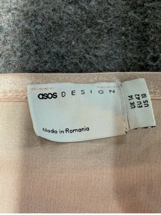 ASOS Design Satin Handkerchief Crop Top Blush Women’s US 10 7