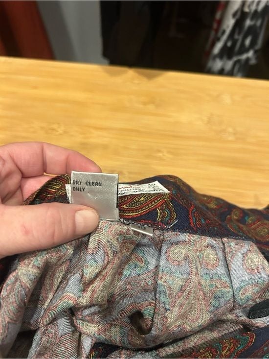 Vintage Lee Davidson Paisley Midi Maxi Skirt Women’s 10 Pleated Button Back 8