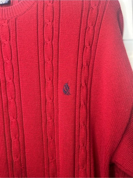 Nautica Men’s Red Cable Knit Sweater Crewneck Cotton Preppy XXL 4