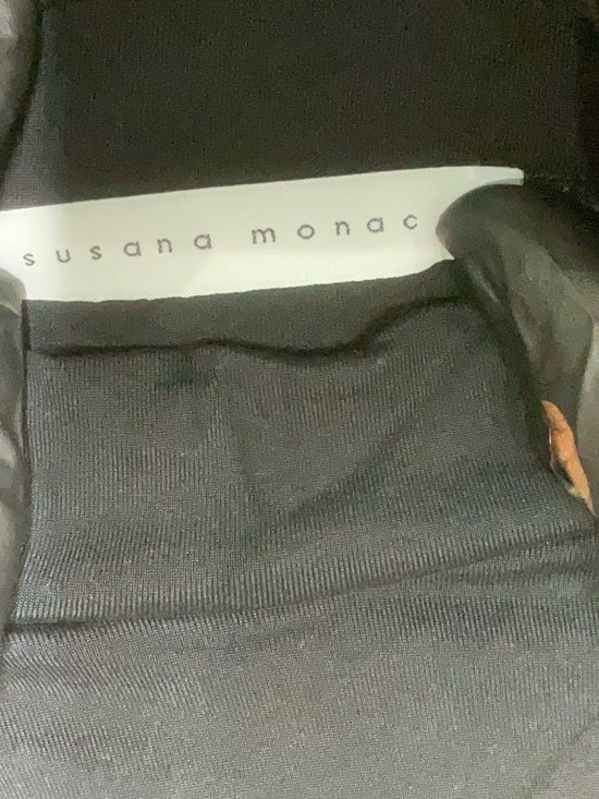Susana Monaco Black Midi Dress Size L Turtleneck Balloon Sleeve Cocktail LBD 7