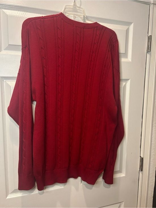 Nautica Men’s Red Cable Knit Sweater Crewneck Cotton Preppy XXL 6