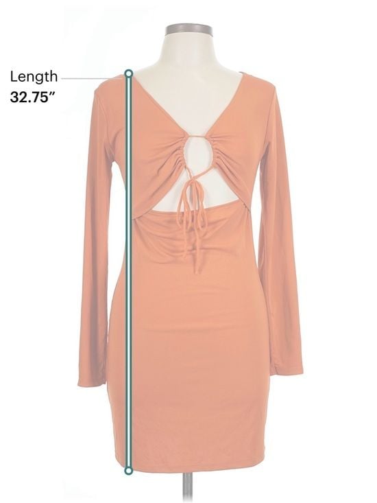 Zara Orange Cutout Mini Dress Women’s Large Long Sleeve Bodycon 7