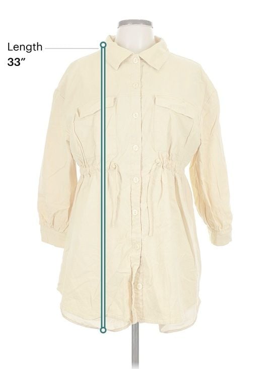 Nasty Gal Yellow Utility Shirt Dress Women’s US 10 Drawstring Waist 7