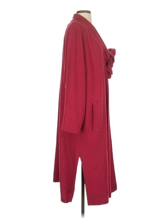 Harper Greer Burgundy Long Cardigan Tie Front Duster Fall Quiet Luxury 6