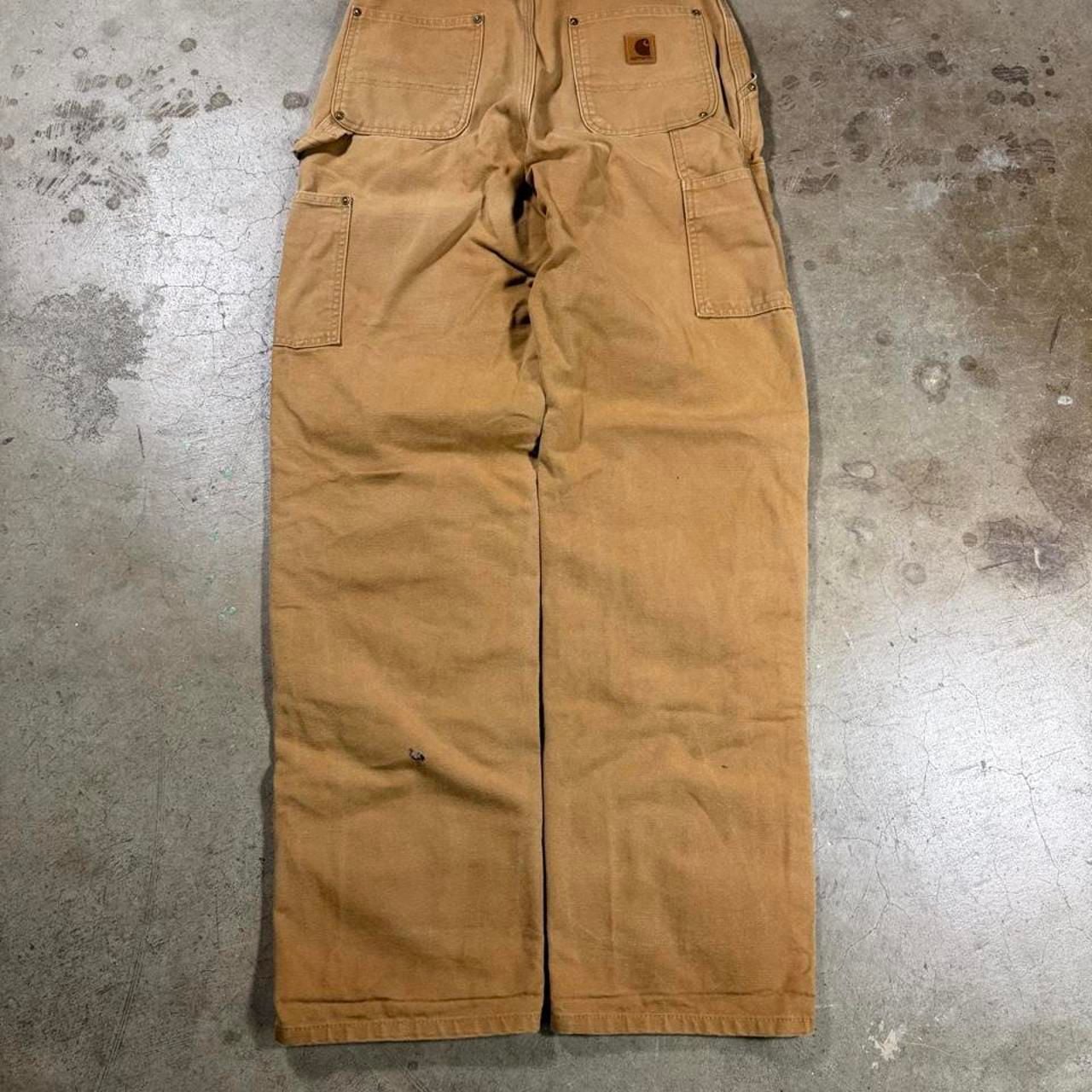 Carhartt B136 BRN Double Knee Pants Size 30x34 Brown Workwear 7