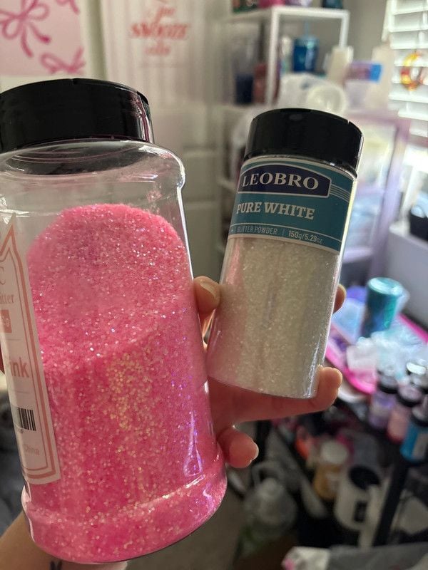 Pink and white glitter bundle 1