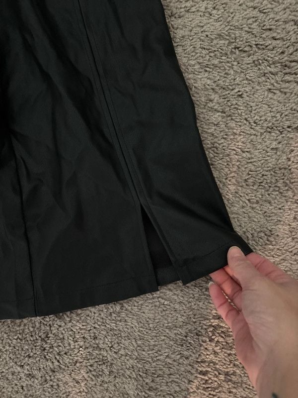 Faux leather Black mini skirt 3