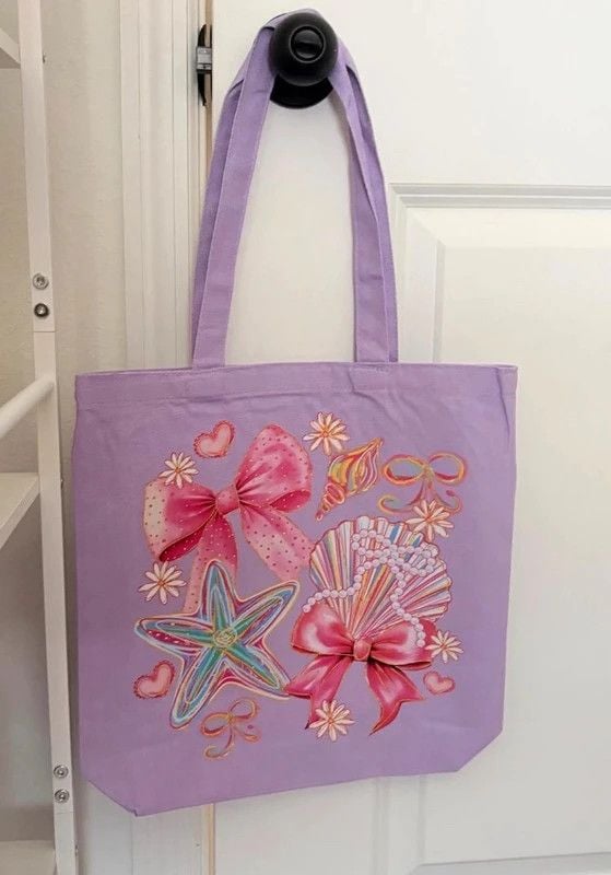 Purple shell tote bag 3