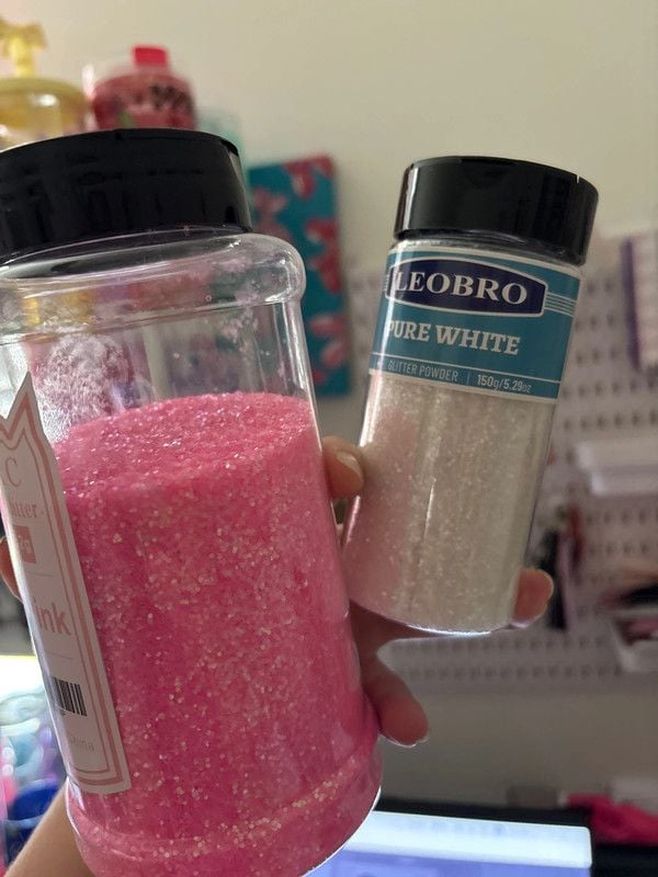 Pink and white glitter bundle 3