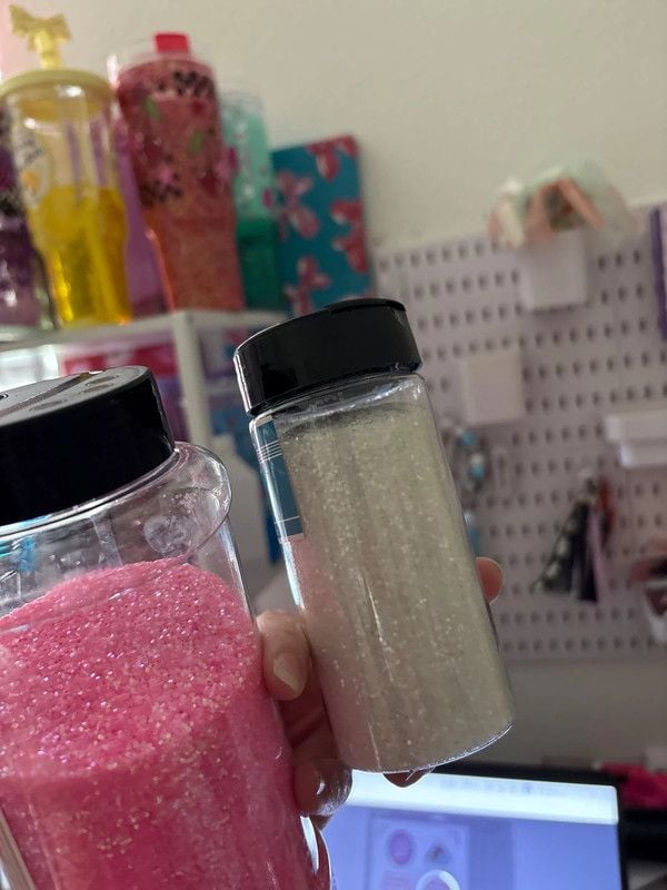 Pink and white glitter bundle 4