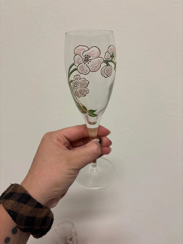 Perrier-Jouët's Belle Époque hand painted champagne flutes 5