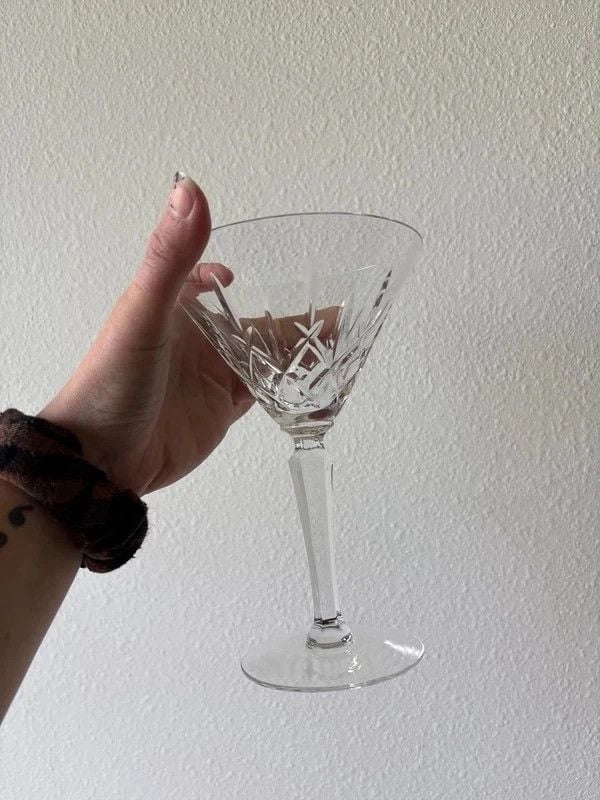 Vintage Gorham Crystal 7” Cut Glass Water Wine Goblet West Germany 10