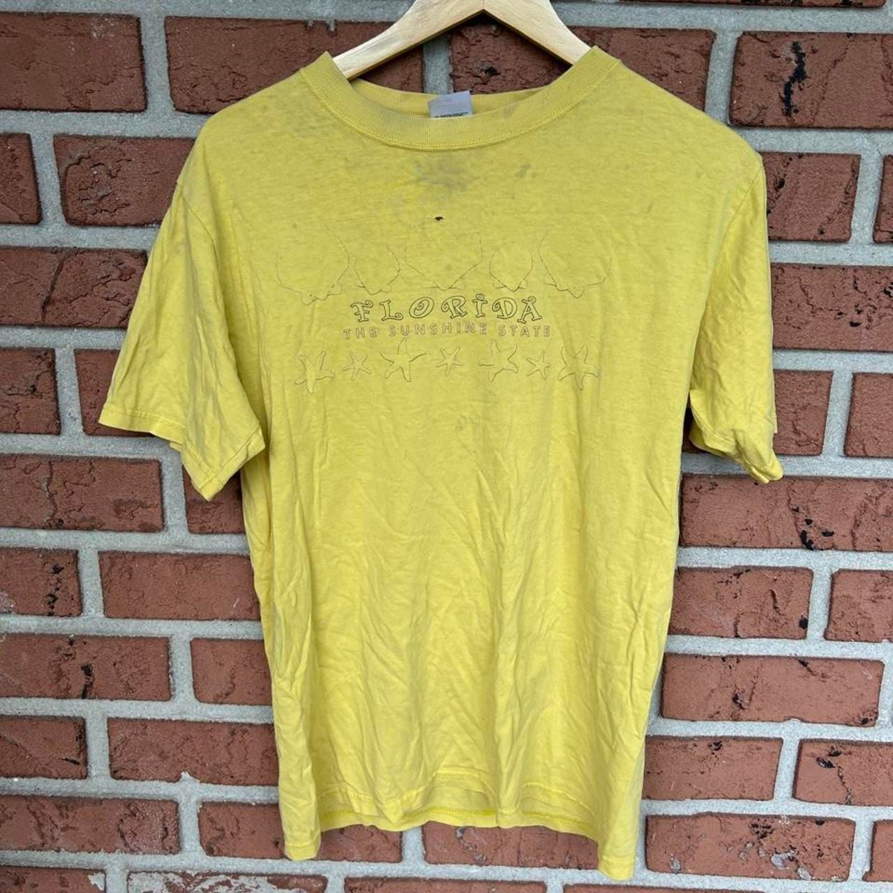 Anvil Florida The Sunshine State T-Shirt Size M Vintage Yellow Graphic 2