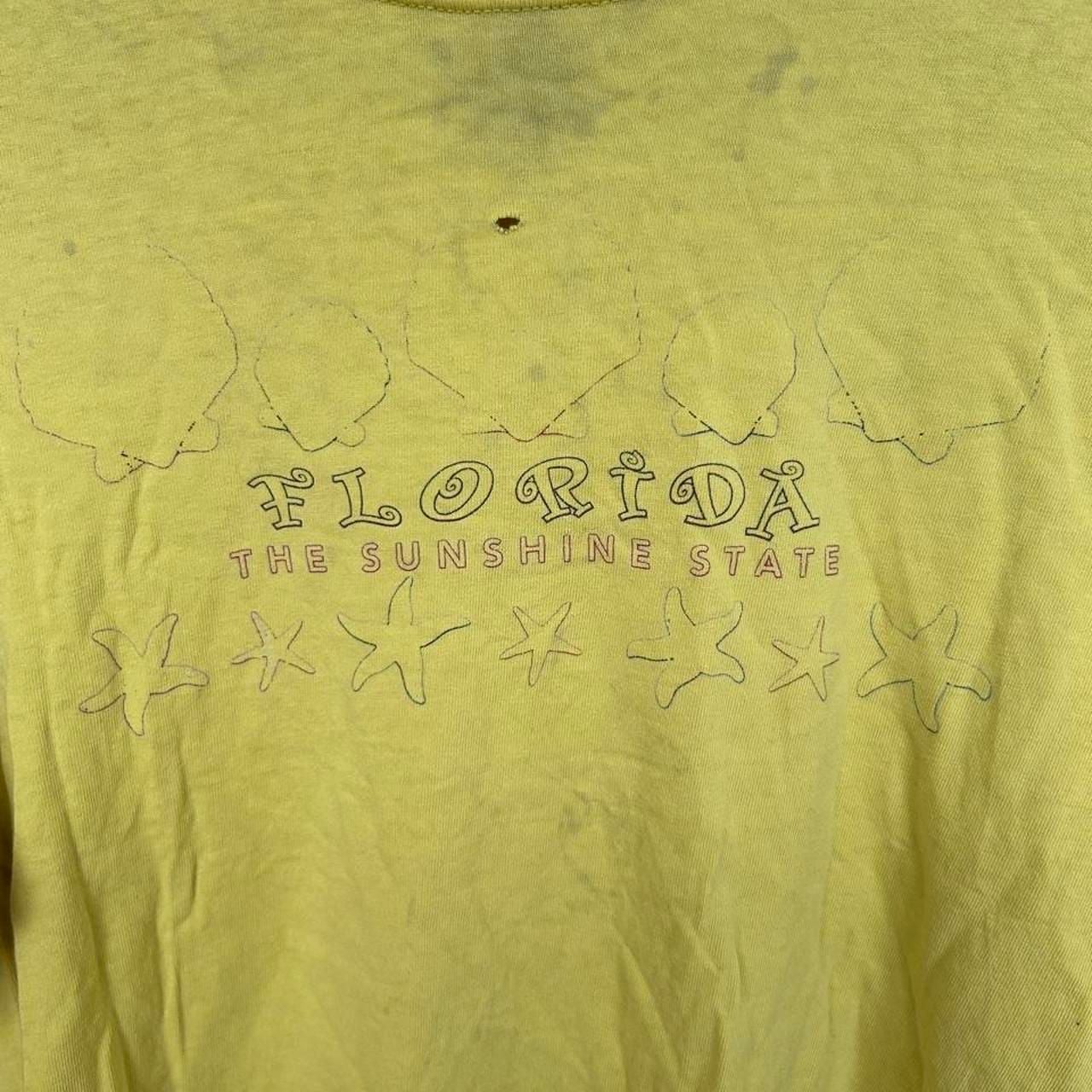 Anvil Florida The Sunshine State T-Shirt Size M Vintage Yellow Graphic 3