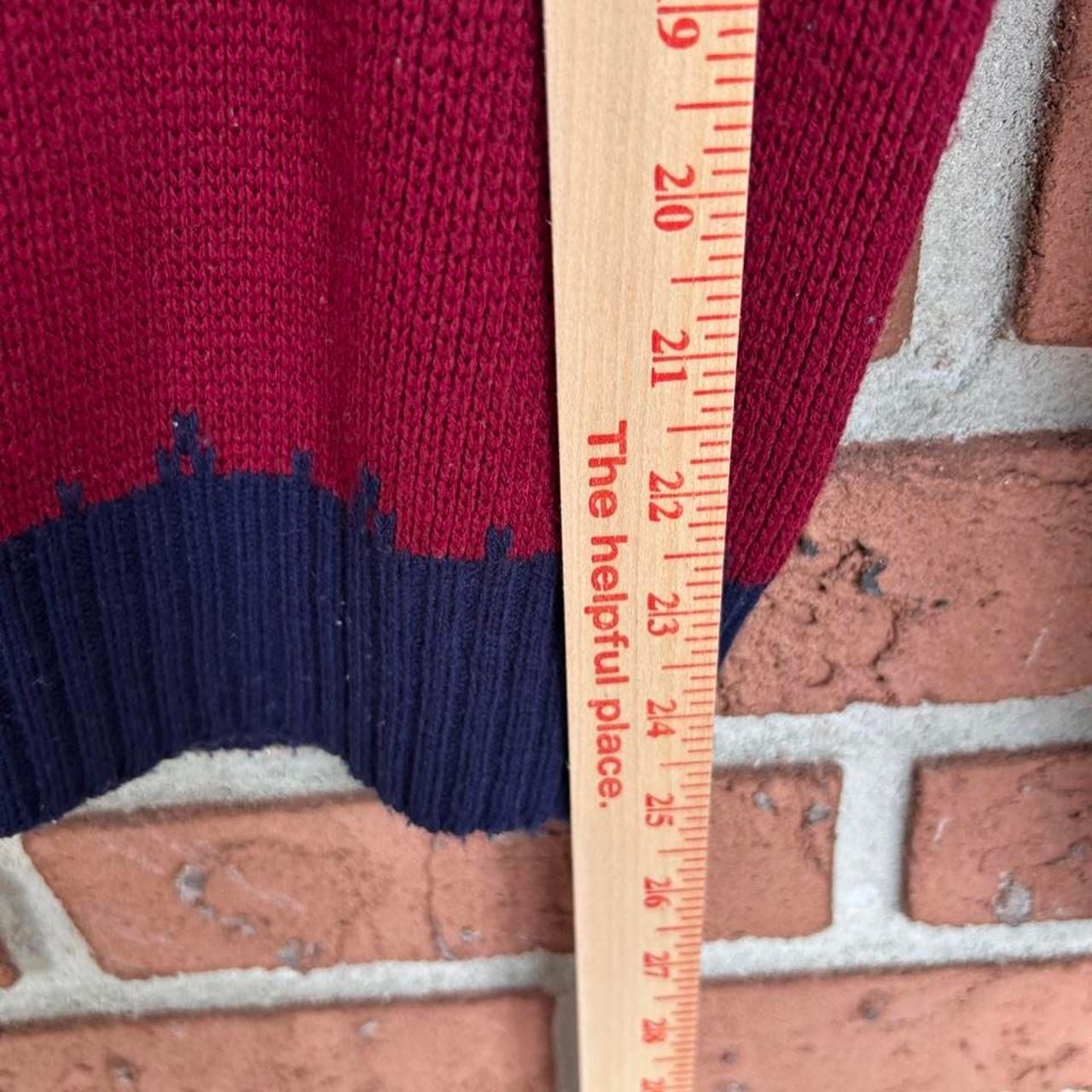 JCPenney Fair Isle Mock Neck Sweater Size L Red Blue Vintage Ski 5