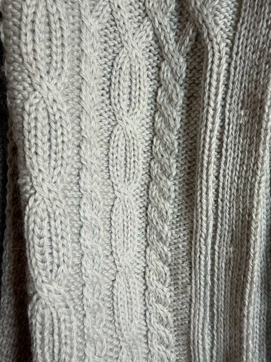 Aran Crafts Ireland Merino Wool Cable Knit Cardigan Sweater Gray Fisherman M 4