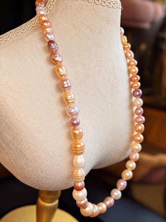 Baroque Freshwater Pearl Necklace 4-11mm | Candy Colors | 23” extension 3