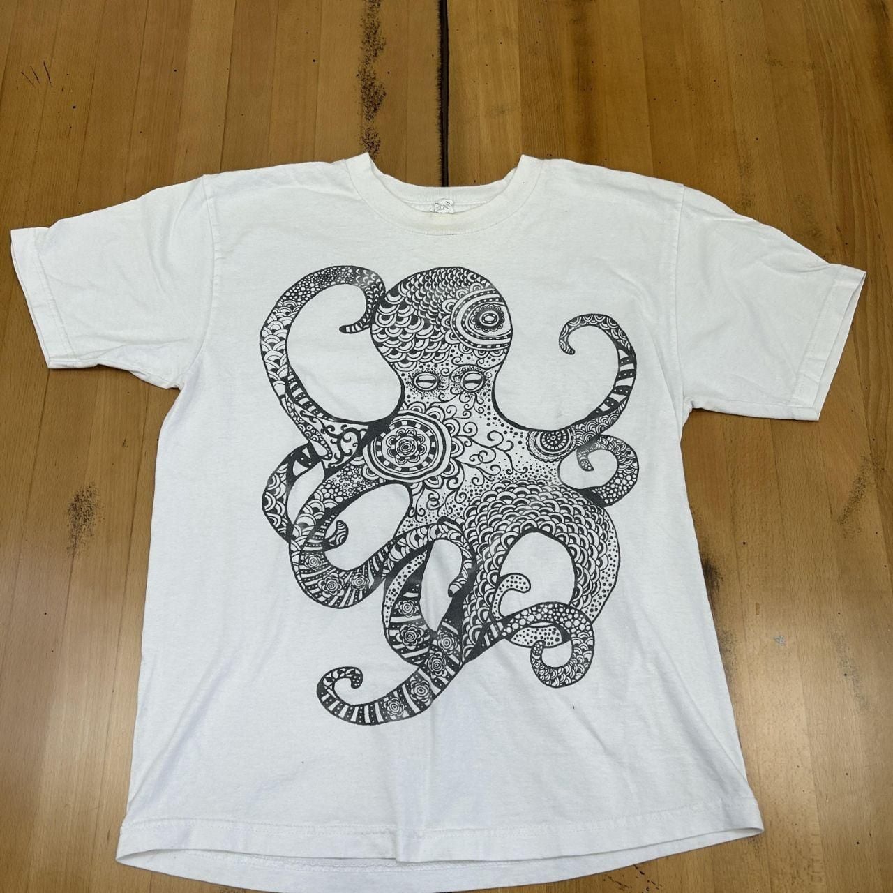 Unbranded Octopus Graphic Tee White Cotton 3