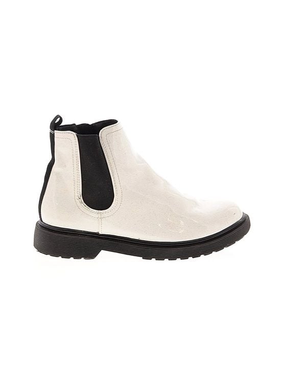 Steve Madden Kids White Chelsea Boots Big Kid Size 4 Black Lug Sole 4