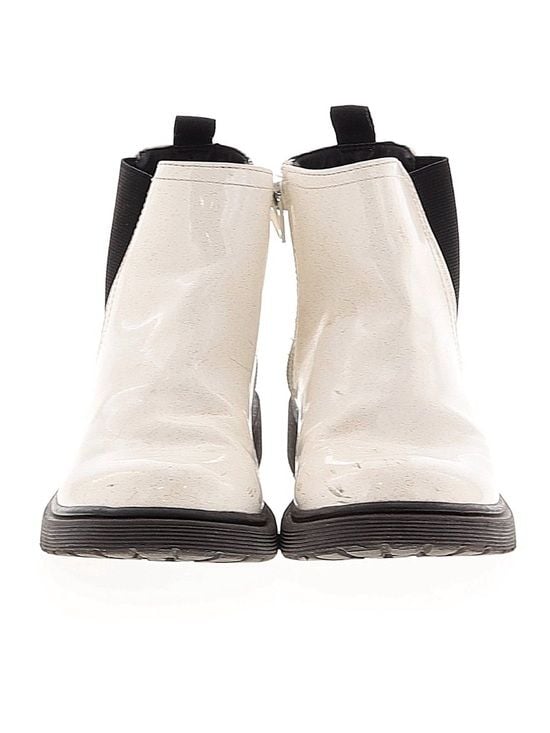 Steve Madden Kids White Chelsea Boots Big Kid Size 4 Black Lug Sole 5