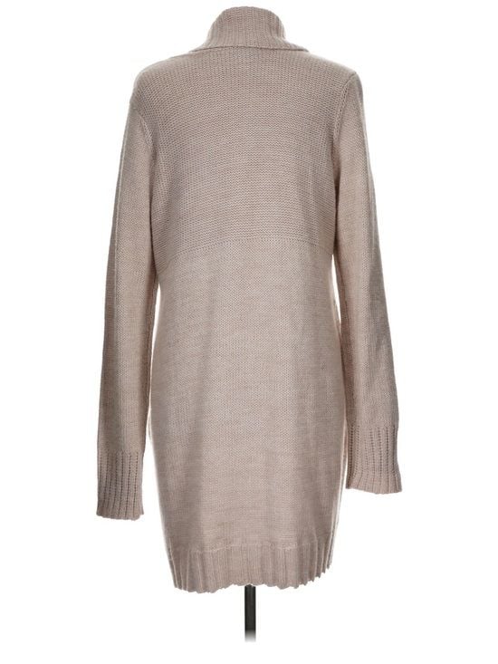 H&M Long Cardigan Women’s L Beige Earthy Double Breasted Shawl Collar Sweater 4
