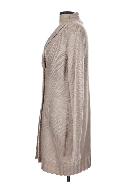 H&M Long Cardigan Women’s L Beige Earthy Double Breasted Shawl Collar Sweater 6