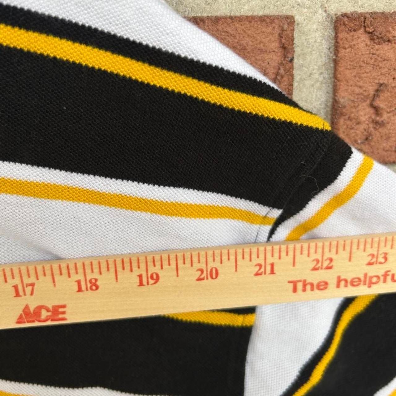 Drew Barrymore Striped Polo Shirt Size XL Black White Yellow Cotton 8