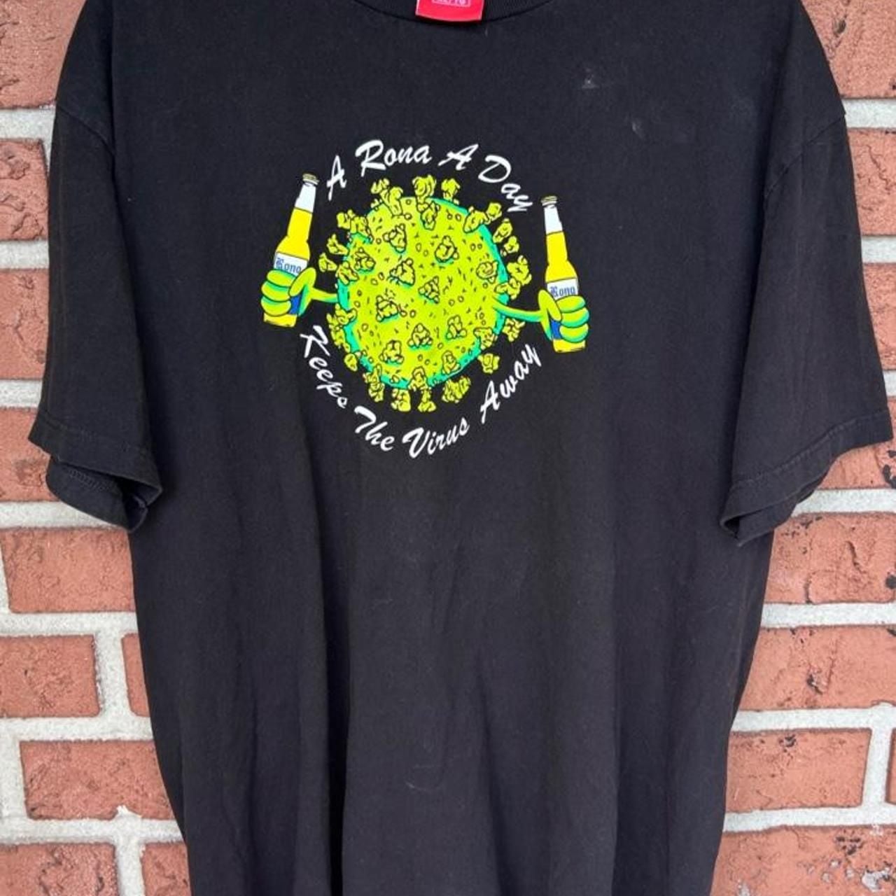 FULL SEND A Rona A Day T-Shirt Size XL Black Corona Virus Funny 2