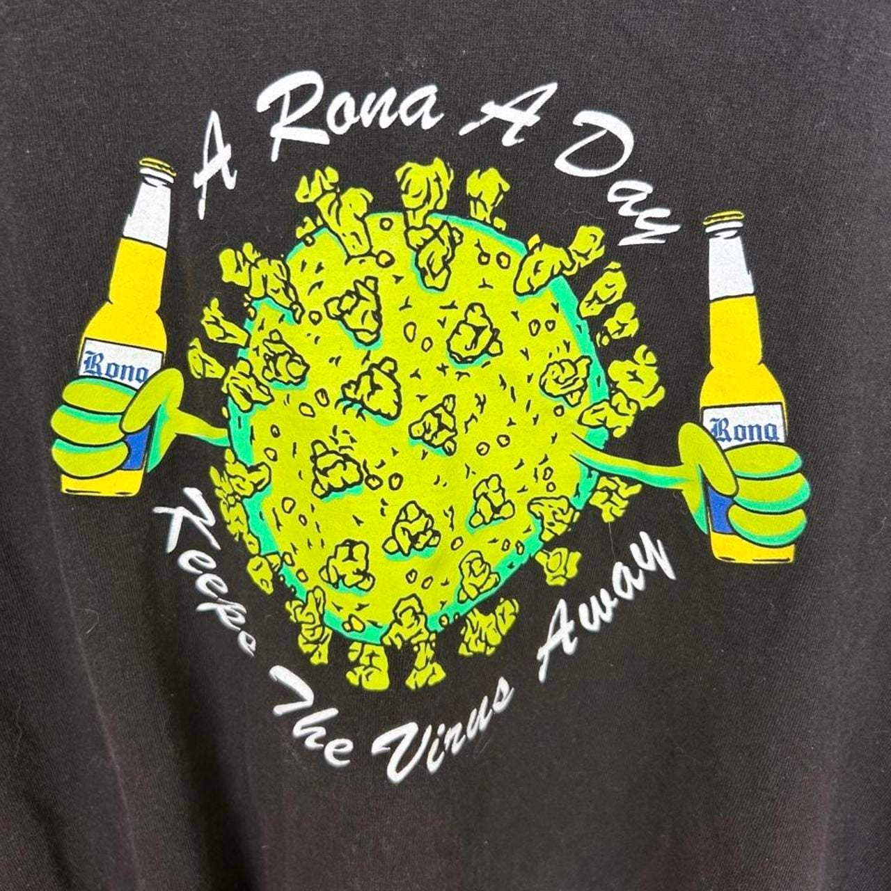 FULL SEND A Rona A Day T-Shirt Size XL Black Corona Virus Funny 3