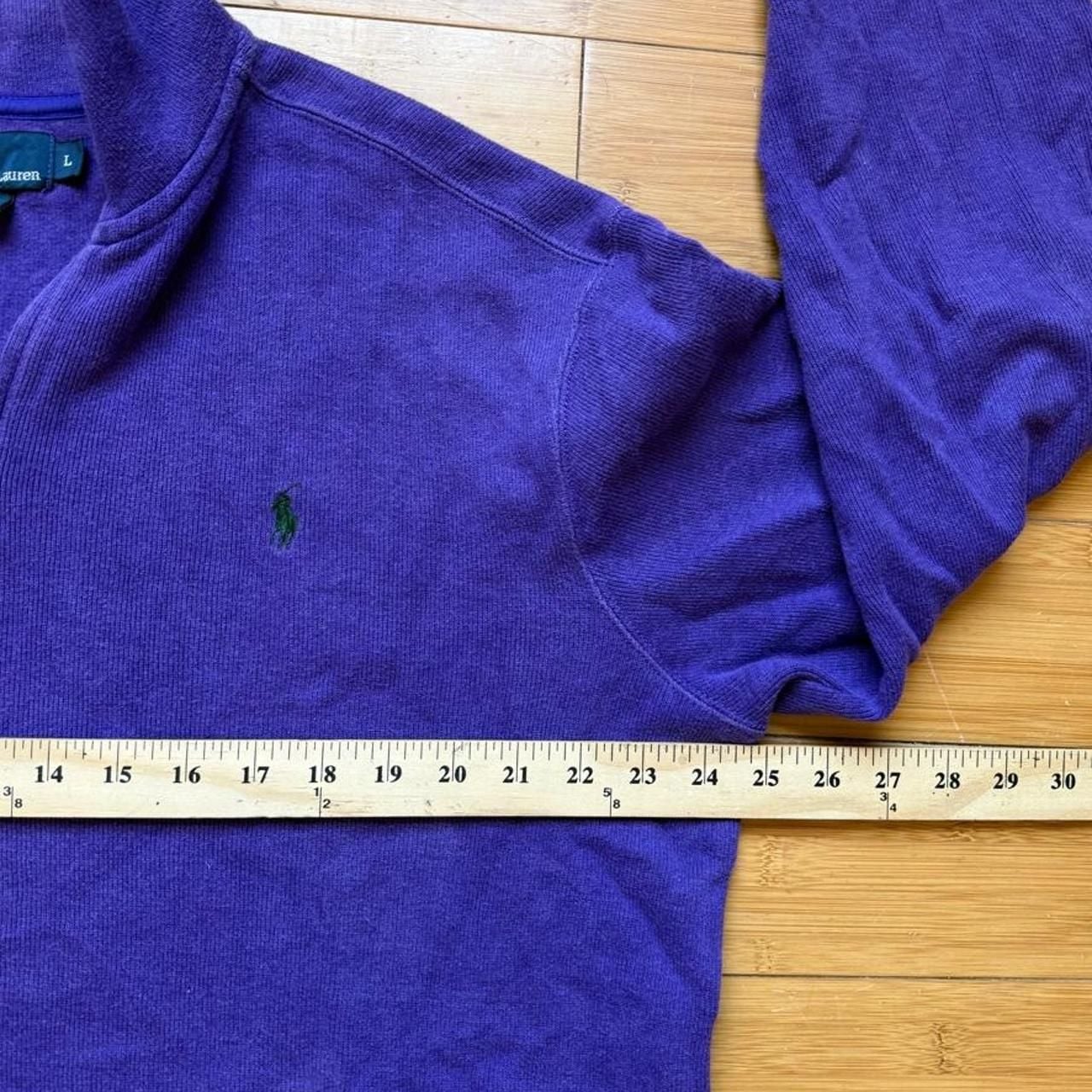 Polo Ralph Lauren Quarter Zip Sweater Size L Purple Cotton 6