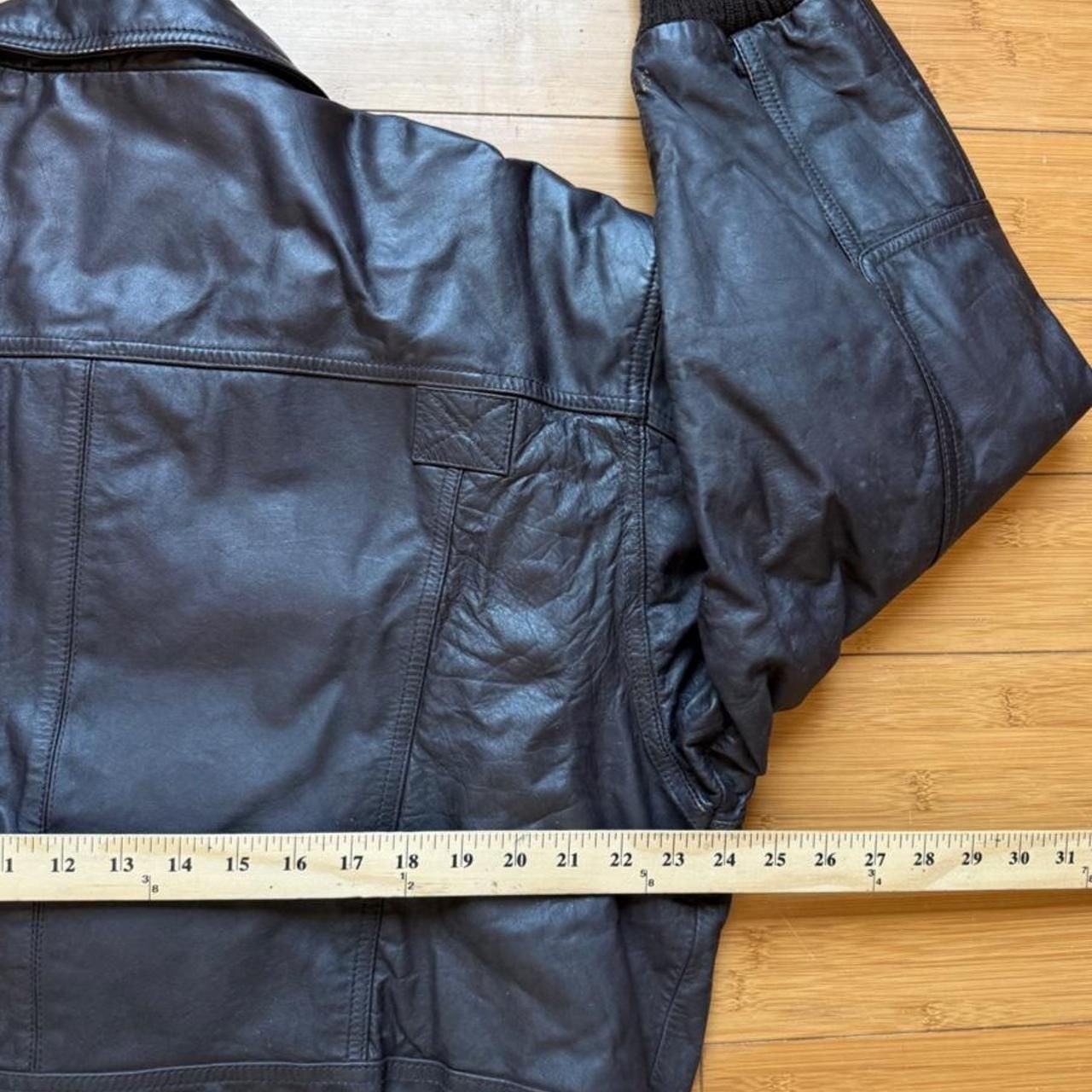 Hill & Archer Leather Bomber Jacket Size 44 Vintage Dark Brown 7